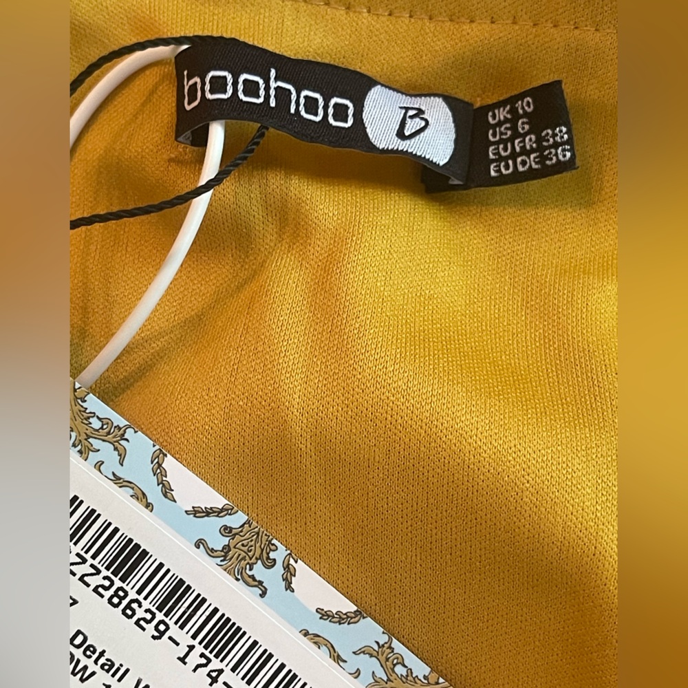 NEW Boohoo Yellow Maxi Wrap Dress with Ruffles - Picture 10 of 12